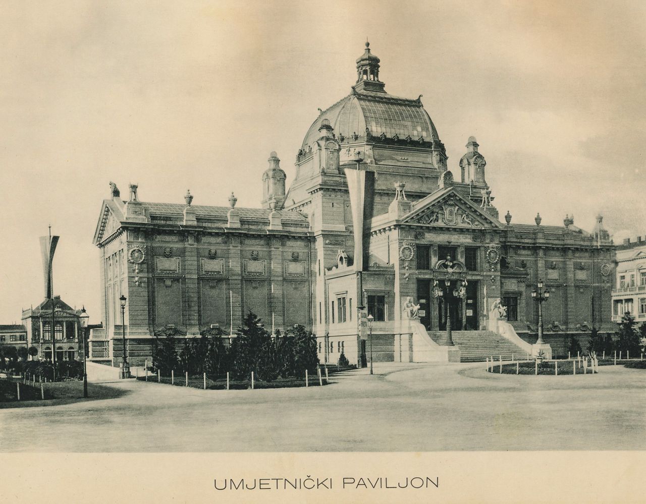 Umjetnički paviljon, Trg Franje Josipa (današnji Trg kralja Tomislava), oko 1910. godine